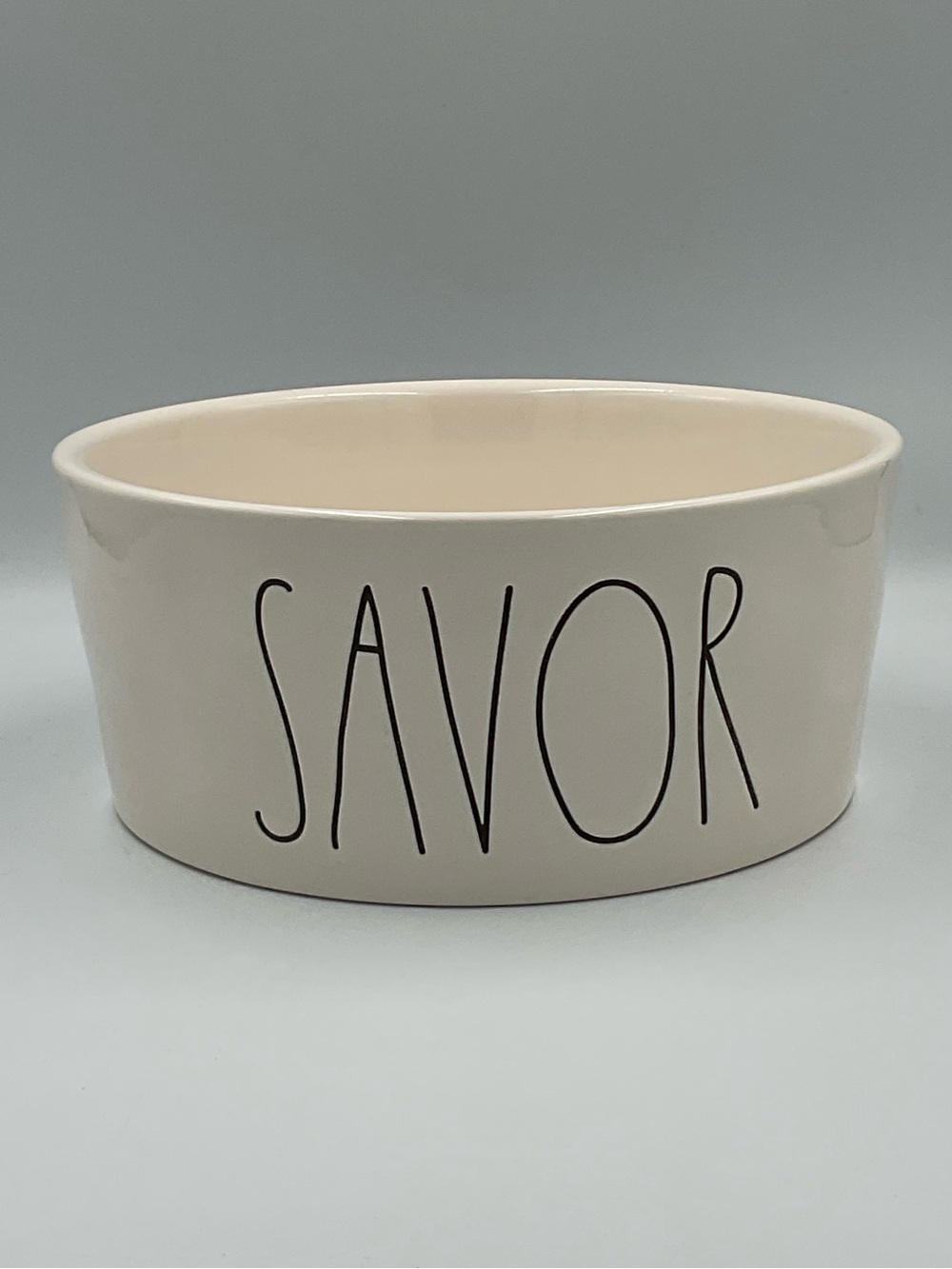 Rae Dunn by Magenta "SAVOR" Large Dog Food/Water Bowl